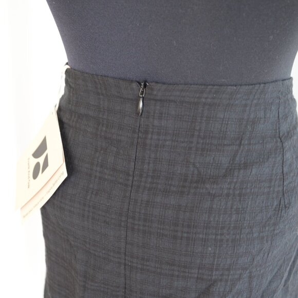 NWT Frank and Oak Seersucker Black Plaid Mini Wrap Skirt Sz L - Picture 7 of 8